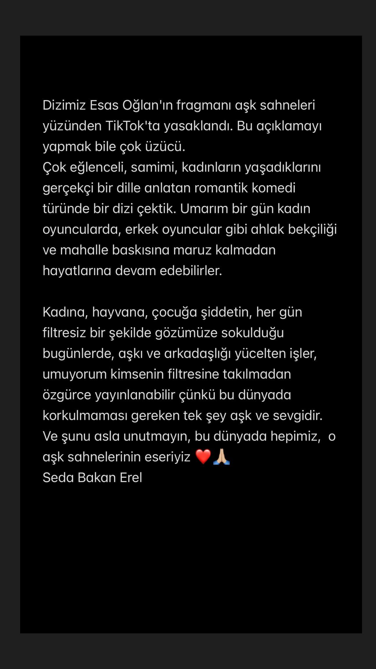 Esas Oğlan Dizisine TikTok'tan Yasak: Seda Bakan'dan Sert Tepki